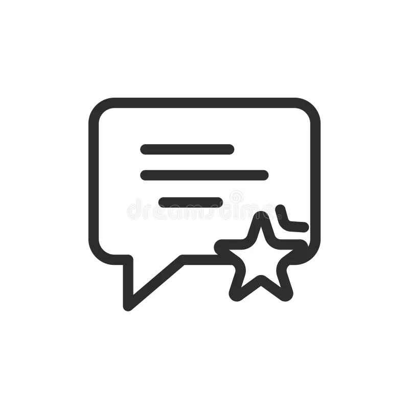 clean line art icon depicting speech bubble text star ideal representing customer reviews feedback ratings 402538305